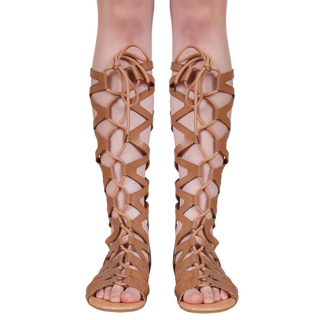 Women Gladiator Sandals Flat, Summer Strappy Lace Up